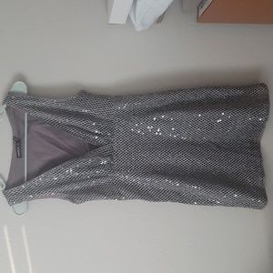 Plus Plunging Neck Sequins Dress